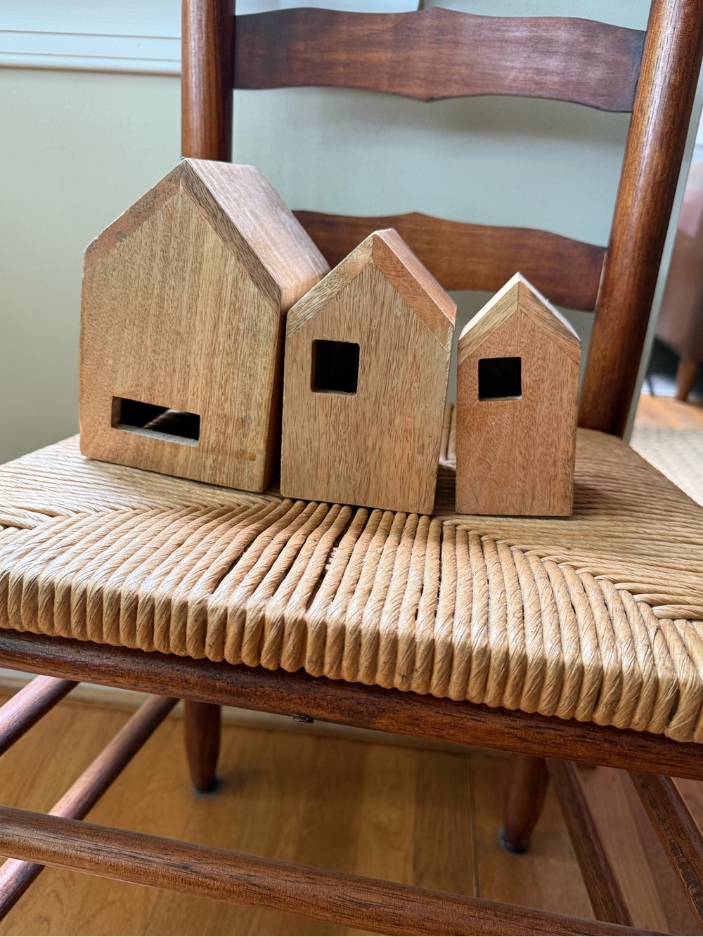Hearth & Hand Wooden Decorative Nesting House Set - Natural Wood Tones